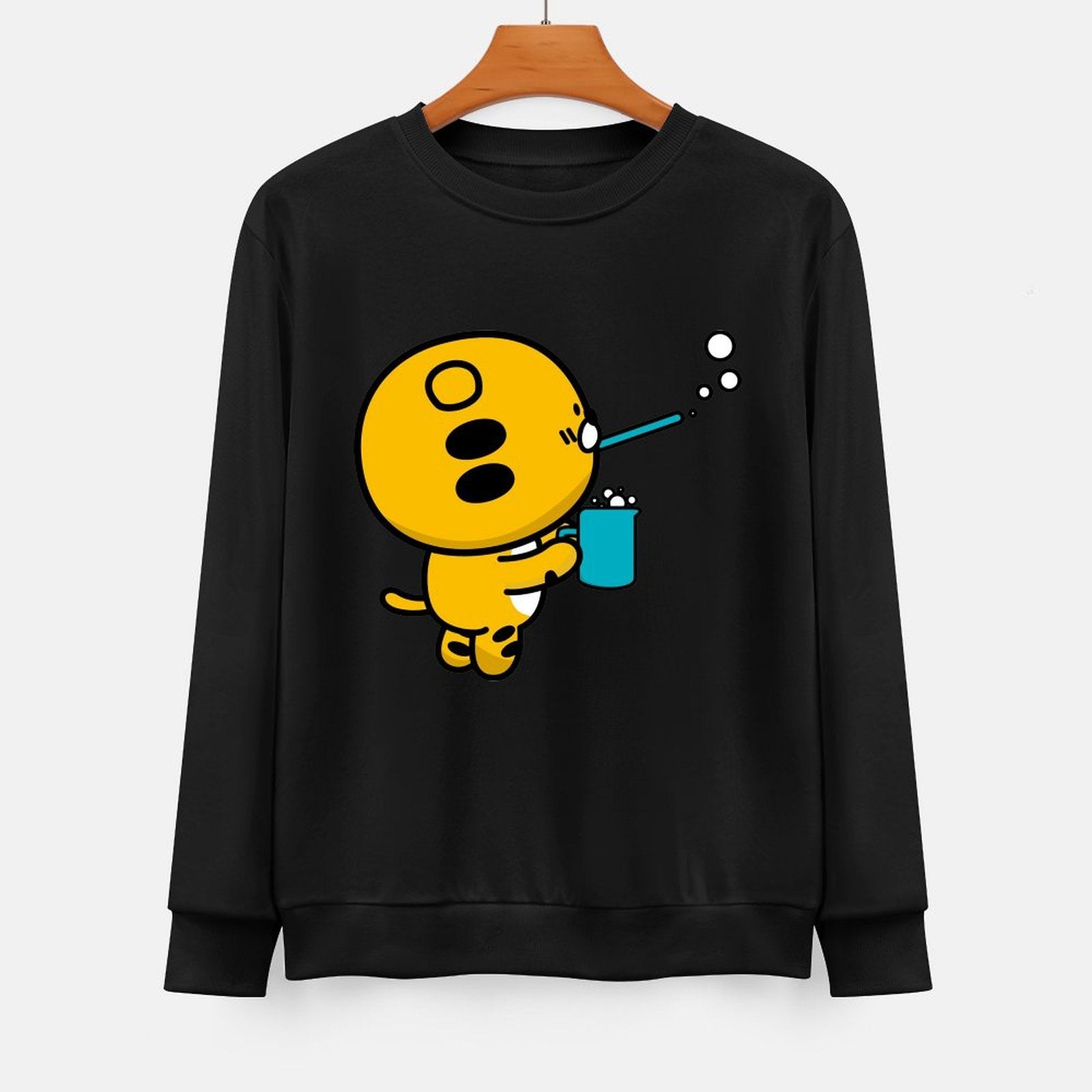 Front Patterned Long Sleeve TopSmooth Feel Fade-Resistant